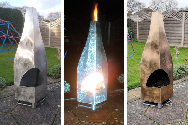 three stages of a chiminea